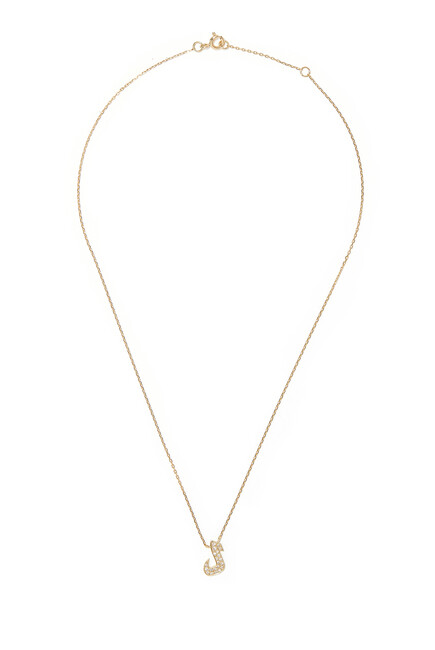18K YG Oula Diamond XS Letter Chain Pendant - L:Yellow Gold:One Size